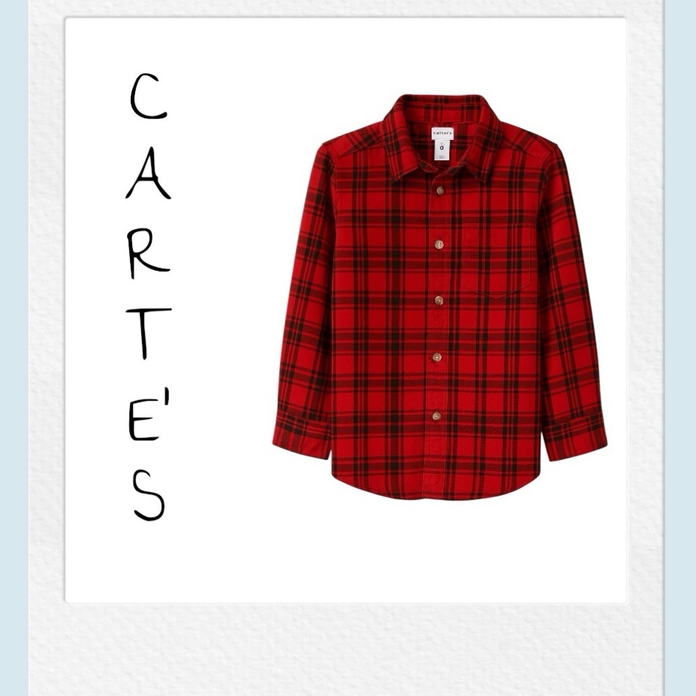 Carter’s Red & Black Plaid Flannel Shirt – Size 6